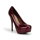High Heel Platform Pump Burgundy Patent