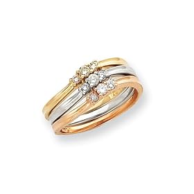 10k Ladies' 3 Stone Diamond Ring