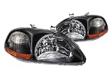 Anzo USA 121067 Honda Civic Crystal Black Headlight Assembly - (Sold in Pairs)