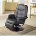 Coaster Furniture Leatherette Swivel Recliner in Black