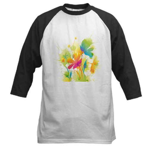 Artsmith, Inc. Baseball Jersey Watercolor Floral Flowers