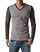 Mens Casual Slim Fit V-neck Long Sleeve Tshirts