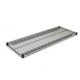 Alera Industrial Wire Shelving Extra Wire Shelves, 48W X 18D, Black, 2 Shelves/Carton