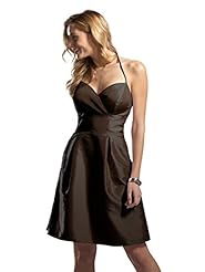 A-line Sweetheart Natural   Waistline Taffeta Halter Spaghetti Strap Short  Dress