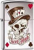 Zippo Lighter - Skull Spade Card Ace High ZMP307042~250