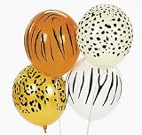 50 Animal Print Balloons - Tiger, Cheetah, Leapord, Zebra