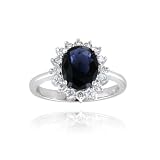 Sterling Silver Replica Kate Middleton Princess Diana CZ Sapphire Engagement Ring