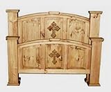 Mansion Bed with Cross - King (Brown) (93.00"D x 57.00"H x 87.00"W)