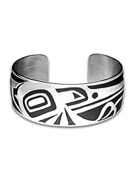 Sterling Silver Hummingbird Northwest Coast Native American Bracelet. Made in USA.