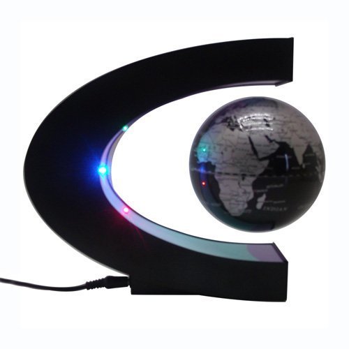 Xuuyuu (Tm) Funny C Shape Magnetic Levitation Floating Globe World Map LED Light