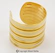 WIDE METAL-STRIPE METAL CUFF BRACELET