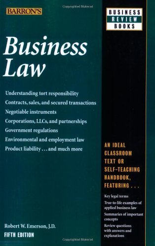 Business Law (Barron's Business Review Series) by Emerson J.D., Robert W. (October 1, 2009) Paperback 5