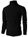 H2H Mens Casual Turtleneck Slim Fit Pullover Sweaters with Twist Patterned BLACK US L/Asia XL (KMOSWL033)