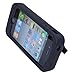 Rugged High Impact Credit Card Holder Wallet Soft + Hard Hybrid Combo Case Cover for Apple iPhone 4 4S + Stylus + Screen Protector - Black
