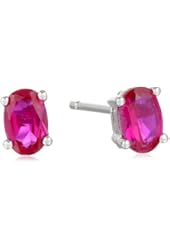 Sterling Silver 6x4 Oval Gemstone Stud Earrings