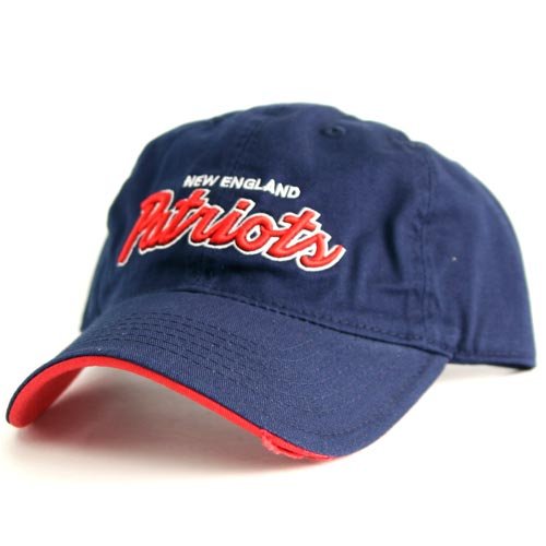 New England Patriots Blue Tattered/Ripped Bill Adjustable Baseball Hat