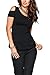 Dreamtravel Womens Summer Short Sleeve Shoulder-off Blouse T Shirt Casual Lace Tops, Black, XXX-Large