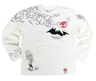 (スイキョウ)粋狂 プリント長袖Tシャツ「広重五十三次旅路の図」