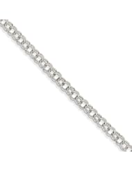14k White Gold Double Link Charm Bracelet