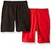 American Hawk Toddler 2 Piece Pack Fleece Shorts, Black/Red, 3T