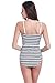 Fanssie Elegant Retro Vintage One Piece Stripes Geometric Monokinis Swimsuit(FBA)