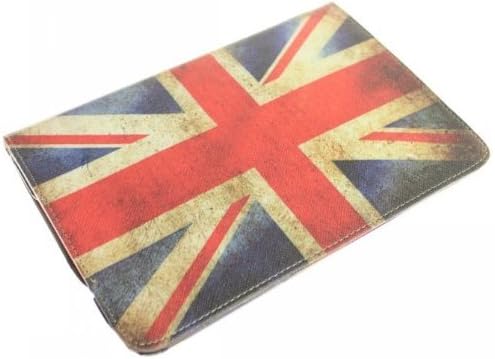 W-RainBow Retro UK United Kingdom Union Jack Flag Pattern 360 Degree Swivel Rotating Flip Cowboy Pattern PU Leather Case Cover Stand for Apple Ipad Mini