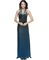 V-neck Summer Velvet Cocktail Full Length Evening Dress/Party Dress 