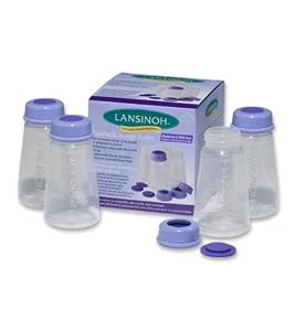 Lansinoh Affinity Breastmilk Storage Bottles, 4 Count