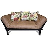 Elite Products Hudson Convertible Futon Sofa with Black Metal Frame