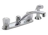 Delta 2402 Classic Double-Handle Kitchen Faucet with Spray, Chrome with Plastic Handles