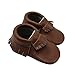 Mejale Baby Soft Soled Leather Moccasin Tassel Slip-on Infant Toddler Shoes Prewalker(6-12 mo/4.9in, Brown)