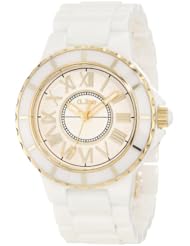 a_line Womens 20040-WWWGR Marina White Ceramic Watch
