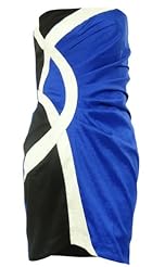 Strapless Colorblocking Pleated Sheath Nylon/Polyester/Spandex/Taffeta  Dress