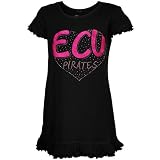 NCAA East Carolina Pirates Preschool Girls Black Glitter Heart Logo Dress (6X)