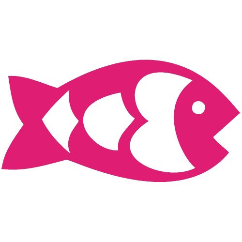 CUTE LITTLE FISH 4" (color: DEEP PINK) Vinyl Decal Window Sticker for Cars, Trucks, Windows, Walls, Laptops, and other stuff.