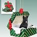 German Shepherd Green Gift Box Dog Ornament - Black