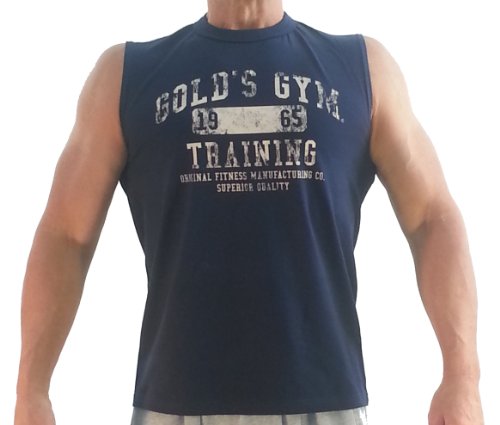 G189 Golds Gym Sleeveless T Shirt training logo