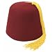 Maroon Fez with Gold Tassel