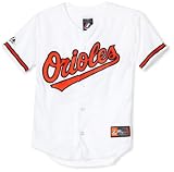 MLB Adam Jones Baltimore Orioles Youth Short Sleeve 6 Button Synthetic Replica Jersey (White, Large)
