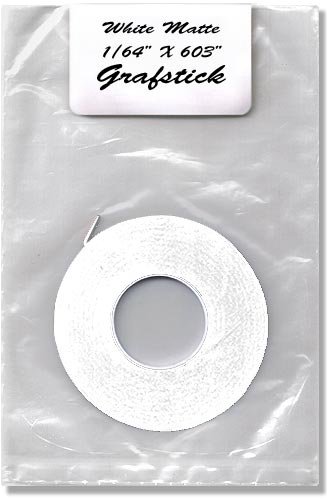 Chart tape, Single, Matte, White, 1/64" x 603"