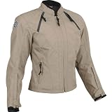 FirstGear Contour Tex Women's Textile Street Bike Motorcycle Jacket w/ Free B&F Heart Sticker Bundle - Brown / Medium