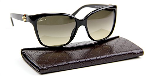 Gucci GG3645/S D28 56mm Sunglasses (0D28) Shiny Black / Brown Gradient lens