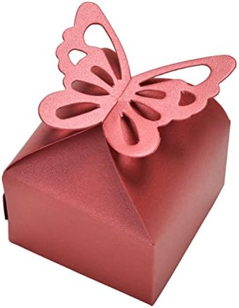 Red 40 Pcs Butterfly Candy Box DIY Party Baby Shower boda wedding decor Paper Favors Gifts Boxes for Wedding Decoration mariage