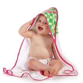 Baby Girl Pink Initial Hooded Terry Towel