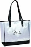 Lillian Rose Bride Tote, 13-Inch by 14-Inch, White