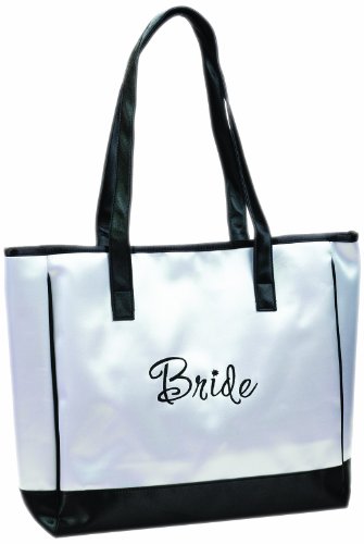 Lillian rose bride tote, 13-inch by 14-inch, white
