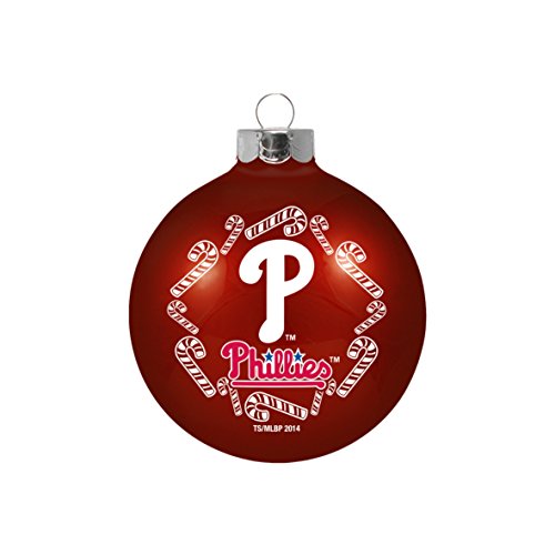 Philadelphia Phillies MLB 2 5/8” Painted Round Candy Cane Christmas Tree Ornament Philadelphia Phillies MLB 2 5/8” Painted Round Candy Cane Christmas Tree Ornament