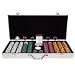 650 Tri Color Ace / King Suited 14g Clay Poker Chip Set with Executive Aluminum Case