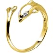 Solid 14K Yellow Gold Dolphin Toe Ring