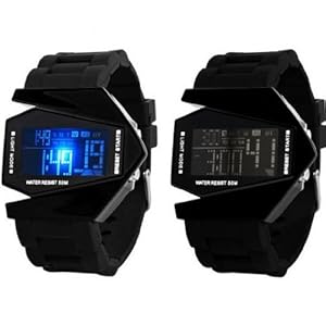 New Fashion LED Waterproof Aircraft Women's/Girl's Creative Watch Watches (Black)